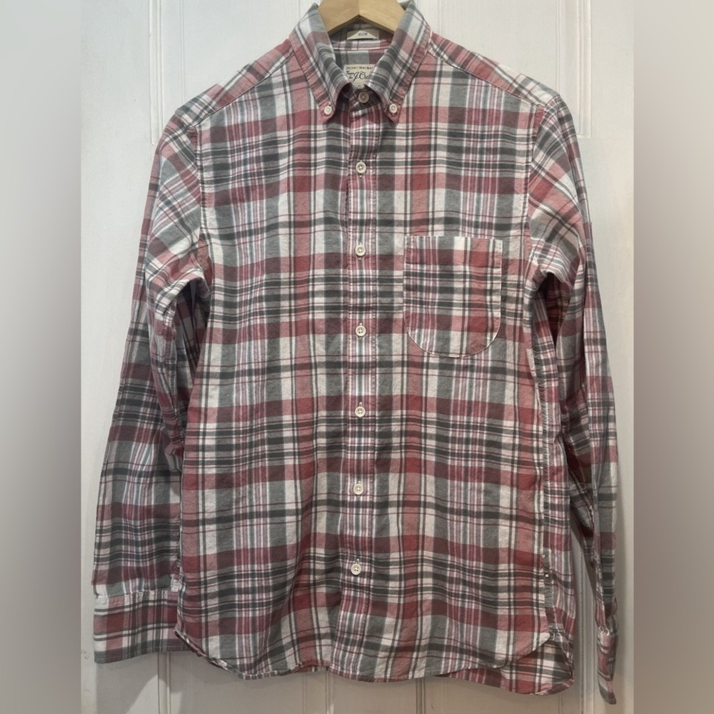 J. Crew Indian Madras Slim Fit Multicolor Plaid Button Down Shirt Style #G0784